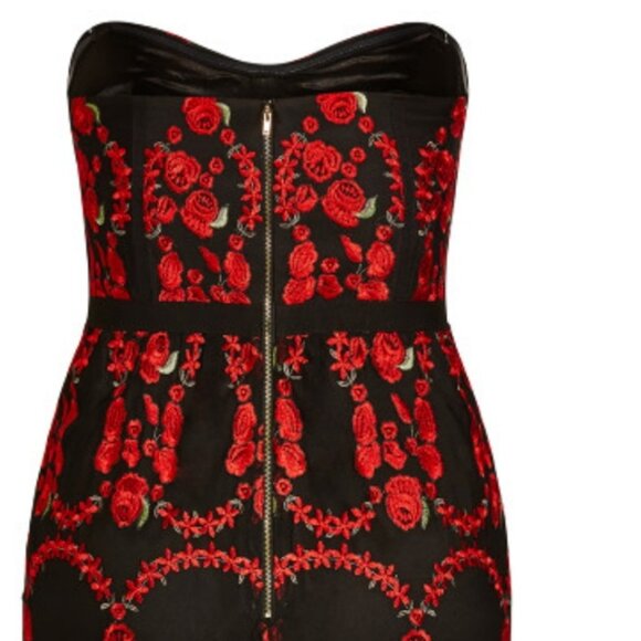 Read and Black Embroidered City Chic Dress New With Tags - Picture 5 of 8